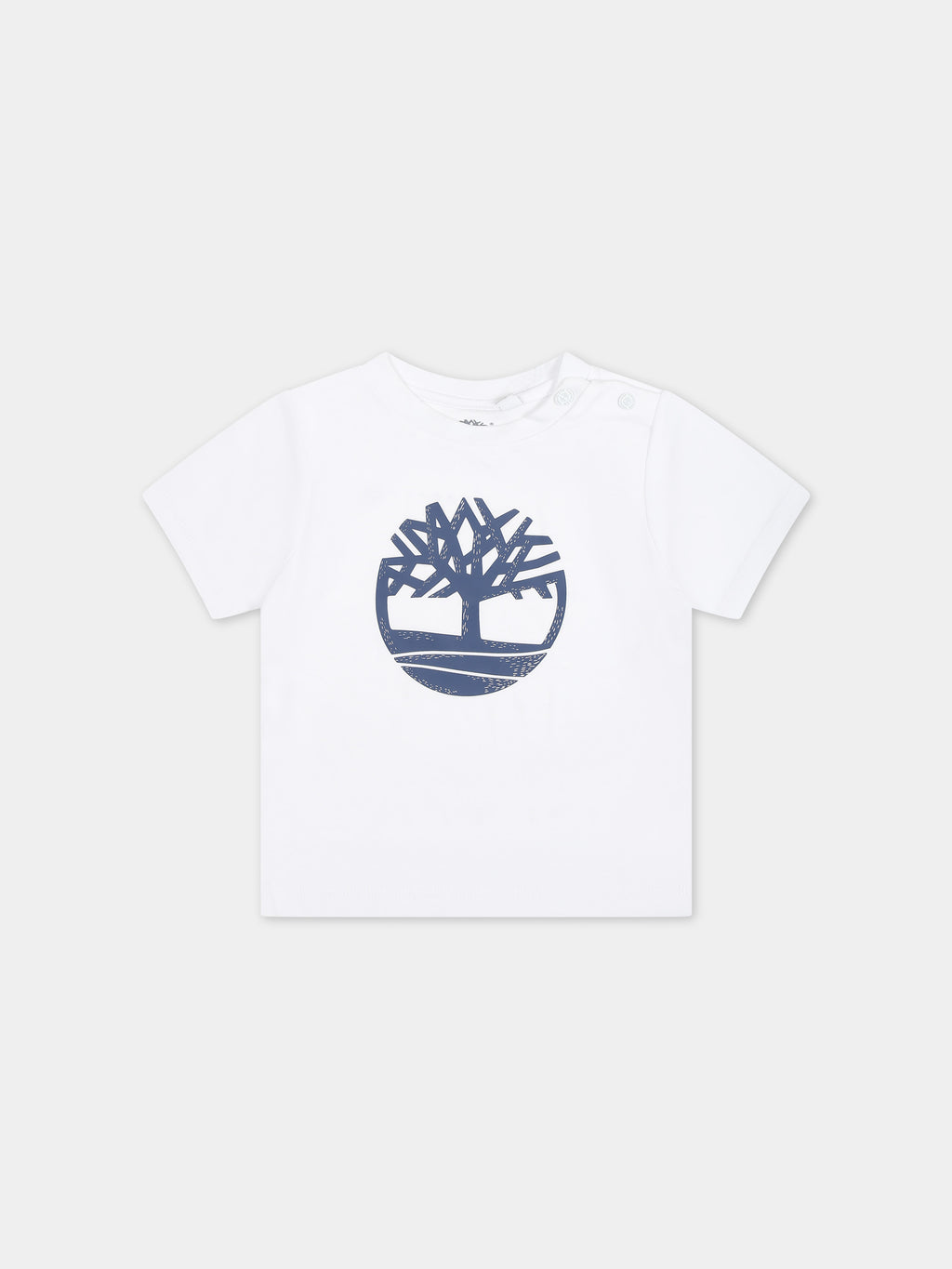 White t-shirt for baby boy with logo